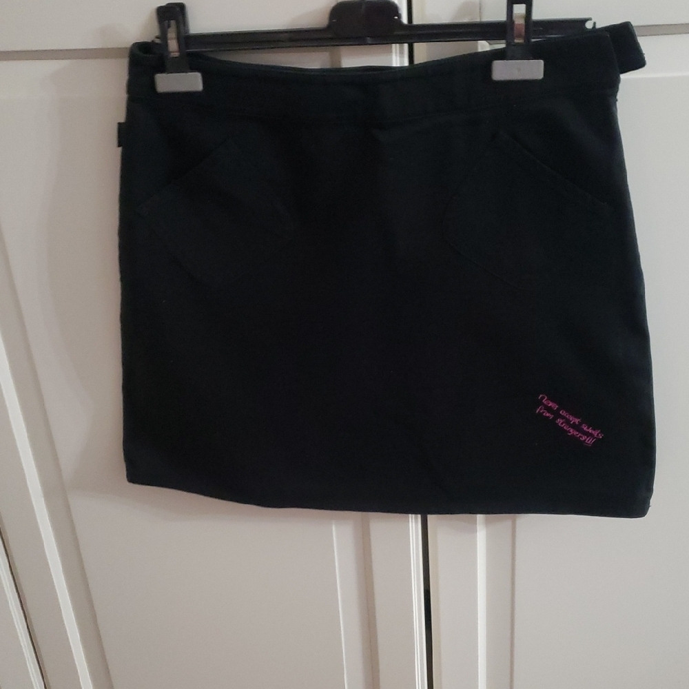 Moschino Black Mini Skirt with Pink Detail And 2 Pockets